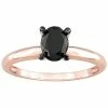 Stella Grace 14k Rose Gold 1 Carat T.W Black Diamond Oval Solitaire Ring