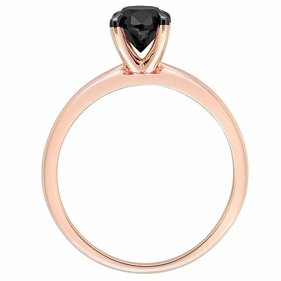Stella Grace 14k Rose Gold 1 Carat T.W Black Diamond Oval Solitaire Ring 2 Stella Grace 14k Rose Gold 1 Carat T.W Black Diamond Oval Solitaire Ring - Image 2