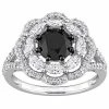 Stella Grace 10k White Gold 1 1/2 Carat T.W. Black Diamond & Lab-Created Moissanite Engagement Ring