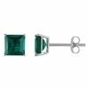 Stella Grace 10k White Lab-Created Emerald Stud Earrings