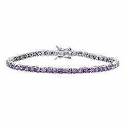 Stella Grace Sterling Silver Purple Cubic Zirconia Tennis Bracelet