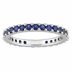 Stella Grace 10k White Gold Lab-Created Sapphire Eternity Ring