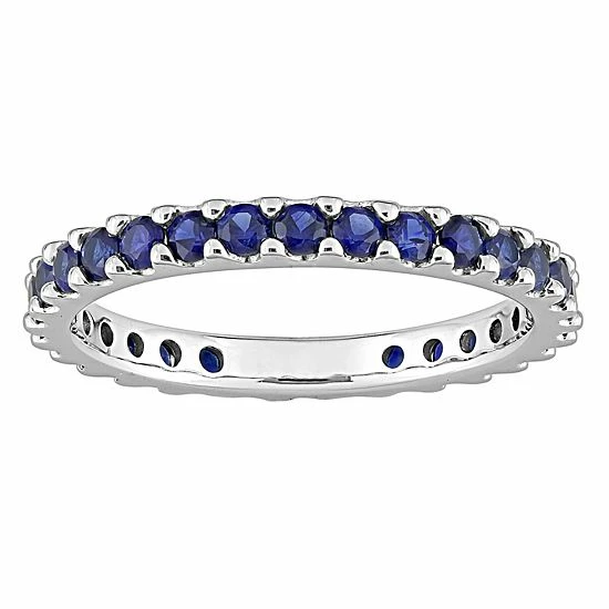 Stella Grace 10k White Gold Lab-Created Sapphire Eternity Ring 1 Stella Grace 10k White Gold Lab-Created Sapphire Eternity Ring