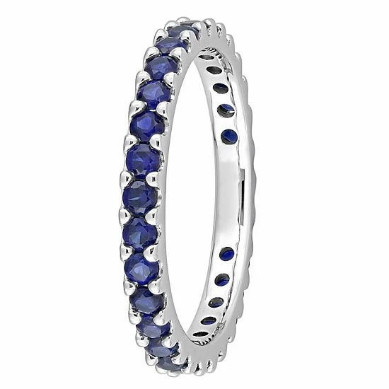 Stella Grace 10k White Gold Lab-Created Sapphire Eternity Ring 2 Stella Grace 10k White Gold Lab-Created Sapphire Eternity Ring - Image 2