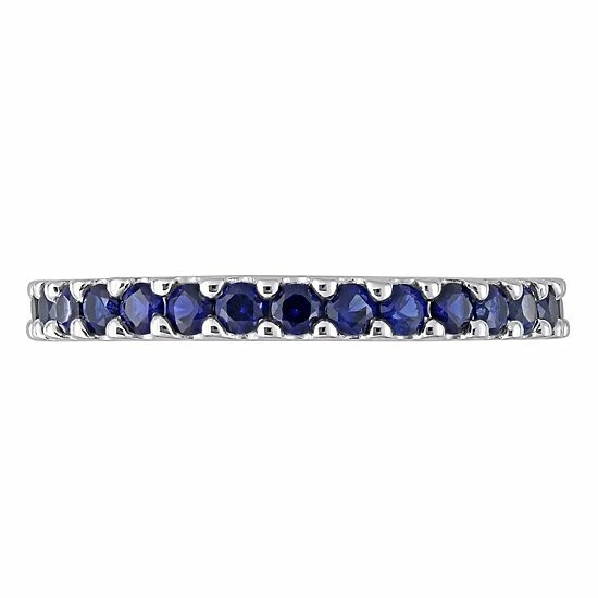 Stella Grace 10k White Gold Lab-Created Sapphire Eternity Ring 6 Stella Grace 10k White Gold Lab-Created Sapphire Eternity Ring - Image 6