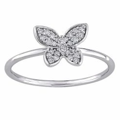 Stella Grace 10k White Gold 1/8 Carat T.W. Diamond Butterfly Ring
