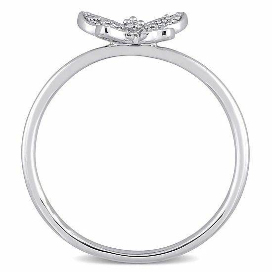 Stella Grace 10k White Gold 1/8 Carat T.W. Diamond Butterfly Ring 2 Stella Grace 10k White Gold 1/8 Carat T.W. Diamond Butterfly Ring - Image 2