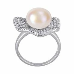 Stella Grace Sterling Silver Cubic Zirconia & Freshwater Cultured Pearl Ring -Stella Grace Sales unnamed file 6863