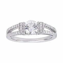 Stella Grace 10K White Gold 1/3 Carat T.W. Diamond & Lab-Created White Sapphire Engagement Ring