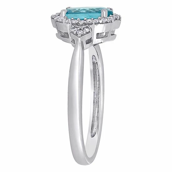 Stella Grace 10k White Gold 1/8 Carat T.W. Diamond & Apatite Ring 3 Stella Grace 10k White Gold 1/8 Carat T.W. Diamond & Apatite Ring - Image 3