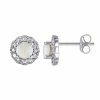 Stella Grace 10K White Gold Opal Flower Stud Earrings