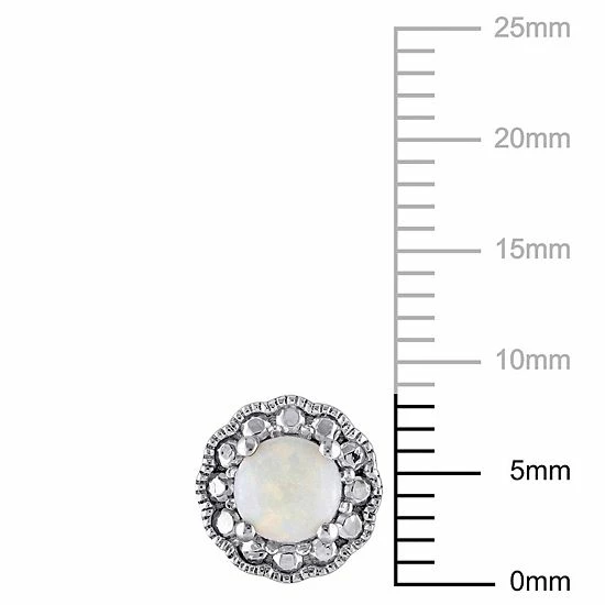 Stella Grace 10K White Gold Opal Flower Stud Earrings 4 Stella Grace 10K White Gold Opal Flower Stud Earrings - Image 4