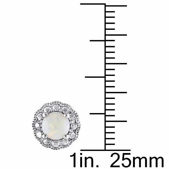 Stella Grace 10K White Gold Opal Flower Stud Earrings 5 Stella Grace 10K White Gold Opal Flower Stud Earrings - Image 5