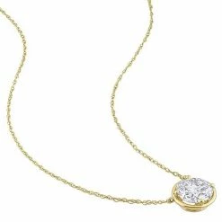 Stella Grace 10k Gold 2 Carat T.W. Lab-Created Moissanite Circular Pendant Necklace -Stella Grace Sales unnamed file 689