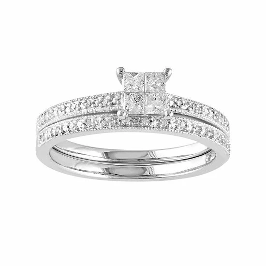 Stella Grace Diamond Engagement Ring Set In 10k White Gold (1/3 Carat T.W.) 1 Stella Grace Diamond Engagement Ring Set In 10k White Gold (1/3 Carat T.W.)