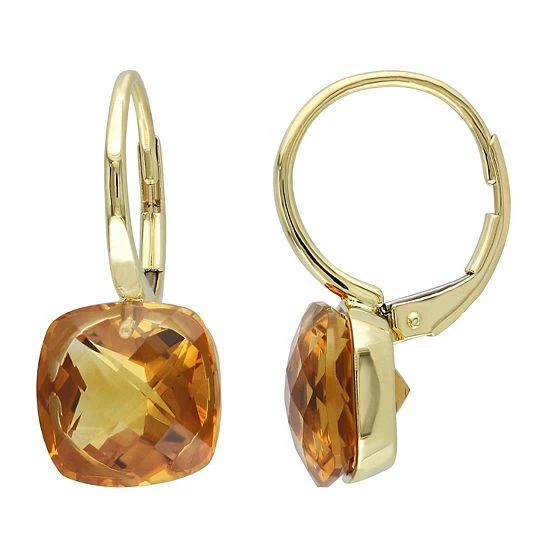 Stella Grace 14k Gold Madeira Citrine Leverback Earrings 1 Stella Grace 14k Gold Madeira Citrine Leverback Earrings