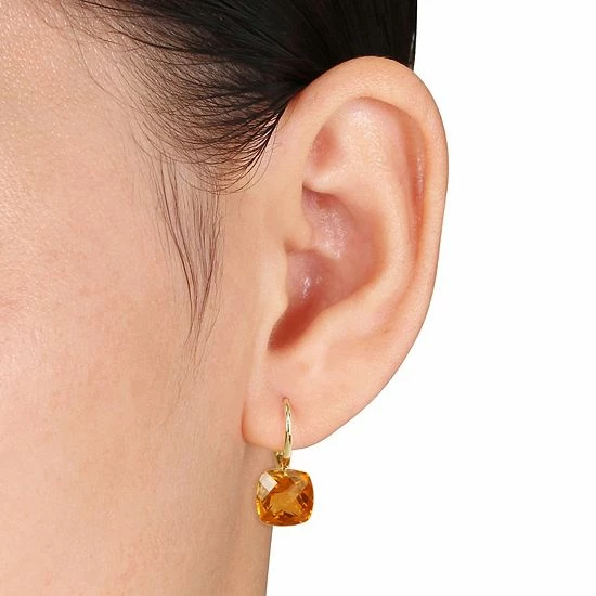 Stella Grace 14k Gold Madeira Citrine Leverback Earrings 2 Stella Grace 14k Gold Madeira Citrine Leverback Earrings - Image 2