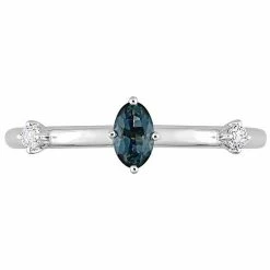 Stella Grace 10k White Gold Oval London Blue Topaz & White Topaz Stackable Ring -Stella Grace Sales unnamed file 6939