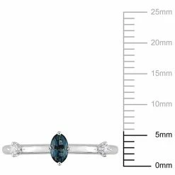 Stella Grace 10k White Gold Oval London Blue Topaz & White Topaz Stackable Ring -Stella Grace Sales unnamed file 6941