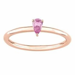 Stella Grace 10k Rose Gold Pear Shaped Pink Sapphire Stackable Ring