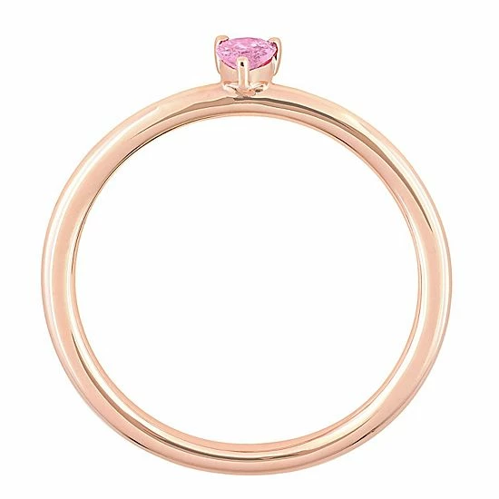 Stella Grace 10k Rose Gold Pear Shaped Pink Sapphire Stackable Ring 2 Stella Grace 10k Rose Gold Pear Shaped Pink Sapphire Stackable Ring - Image 2