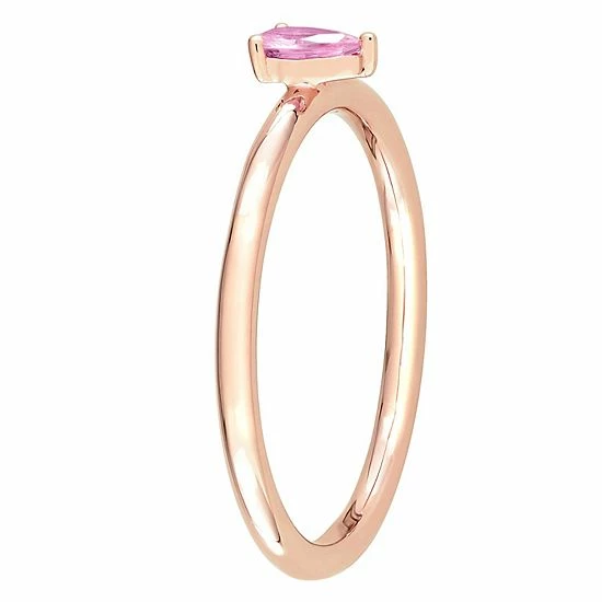 Stella Grace 10k Rose Gold Pear Shaped Pink Sapphire Stackable Ring 3 Stella Grace 10k Rose Gold Pear Shaped Pink Sapphire Stackable Ring - Image 3