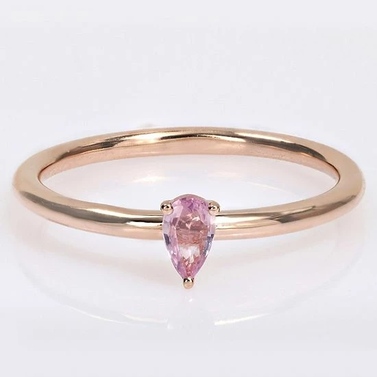 Stella Grace 10k Rose Gold Pear Shaped Pink Sapphire Stackable Ring 5 Stella Grace 10k Rose Gold Pear Shaped Pink Sapphire Stackable Ring - Image 5
