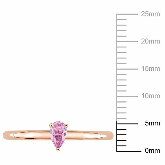 Stella Grace 10k Rose Gold Pear Shaped Pink Sapphire Stackable Ring 6 Stella Grace 10k Rose Gold Pear Shaped Pink Sapphire Stackable Ring - Image 6
