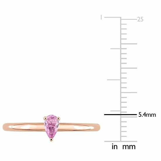 Stella Grace 10k Rose Gold Pear Shaped Pink Sapphire Stackable Ring 7 Stella Grace 10k Rose Gold Pear Shaped Pink Sapphire Stackable Ring - Image 7