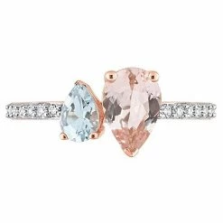 Stella Grace 10k Rose Gold Morganite, Aquamarine & White Topaz Ring -Stella Grace Sales unnamed file 6967