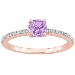 Stella Grace 10k Rose Gold Rose De France Amethyst & Diamond Accent Promise Ring