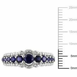 Stella Grace Sterling Silver Lab-Created Sapphire Graduated Ring -Stella Grace Sales unnamed file 7