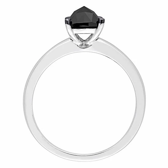 Stella Grace 10k White Gold 1 Carat T.W. Black Diamond Solitaire Ring 3 Stella Grace 10k White Gold 1 Carat T.W. Black Diamond Solitaire Ring - Image 3