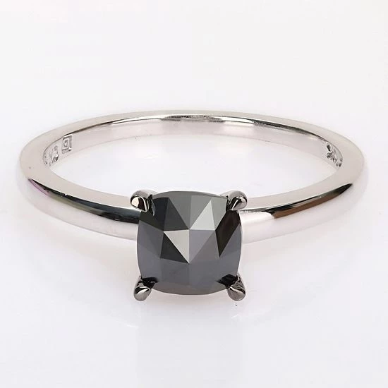 Stella Grace 10k White Gold 1 Carat T.W. Black Diamond Solitaire Ring 5 Stella Grace 10k White Gold 1 Carat T.W. Black Diamond Solitaire Ring - Image 5