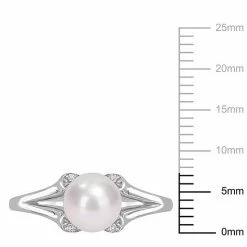 Stella Grace Sterling Silver Freshwater Cultured Pearl & Lab-Created White Sapphire Split-Shank Ring 15 Stella Grace Sterling Silver Freshwater Cultured Pearl & Lab-Created White Sapphire Split-Shank Ring -Stella Grace Sales unnamed file 7014