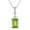 Stella Grace 10k White Gold Peridot & Diamond Accent Pendant Necklace