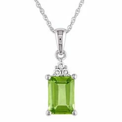 Stella Grace 10k White Gold Peridot & Diamond Accent Pendant Necklace