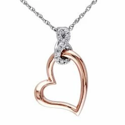 Stella Grace 10k Rose Gold Diamond Accent Heart Pendant Necklace