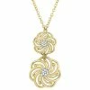 Stella Grace 10k Two Tone Tiered Flower Pendant Necklace
