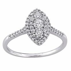 Stella Grace 10k White Gold 1/2 Carat T.W. Diamond Marquise Cluster Engagement Ring