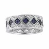 Stella Grace Sterling Silver Lab-Created Blue & White Sapphire Stack Ring Set