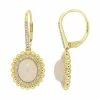 Stella Grace 14K Gold 1/4ct Diamond & Ethiopian Opal Leverback Earrings Yellow