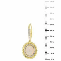 Stella Grace 14K Gold 1/4ct Diamond & Ethiopian Opal Leverback Earrings Yellow -Stella Grace Sales unnamed file 7095