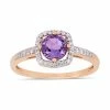 Stella Grace 10k Rose Gold 1/8 Carat T.W. Diamond Amethyst Frame Ring