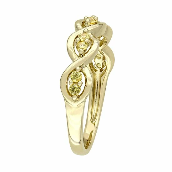 Stella Grace 14k Gold Yellow Sapphire Wavy Ring 2 Stella Grace 14k Gold Yellow Sapphire Wavy Ring - Image 2