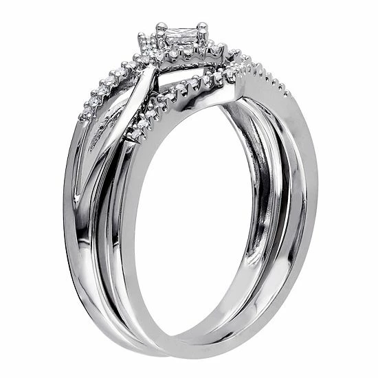 Stella Grace Sterling Silver 1/4 Carat T.W. Diamond Engagement Ring Set 2 Stella Grace Sterling Silver 1/4 Carat T.W. Diamond Engagement Ring Set - Image 2