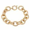 Stella Grace Gold Tone Sterling Silver Oval Link Bracelet