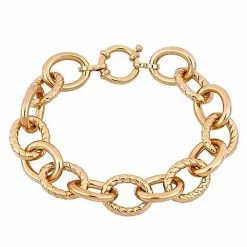 Stella Grace Gold Tone Sterling Silver Oval Link Bracelet