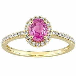 Stella Grace 14k Gold Pink Sapphire & 1/5 Carat T.W. Diamond Halo Ring