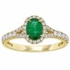 Stella Grace 14k Gold Emerald & 3/8 Carat T.W. Diamond Oval Halo Ring